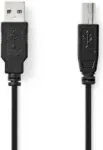 Nedis USB-kaabel | USB 2.0 | USB-A-pistik | USB-B-pistik - 10 W | 480 Mbit/s | nikeldatud | 1,00 m | &Uuml;mmargune | PVC | Must | Silt