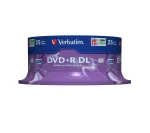 Verbatim DVD+R kahekihilised kettad 8x, 8,5 GB, matt h&otilde;bedane, 25 tk, spindel