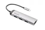 Verbatim USB-C multipordi jaotur, nelja pordiga USB 3.2 Gen 1, USB 3.2 Gen 1 (3.1 Gen 1) USB-C, USB 3.2 Gen 1 (3.1 Gen 1) Type-A, 5000 Mbit/s, hall, alumiinium, plast, 0,15 m