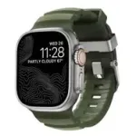 NOMAD Rocky Point Band - rihm Apple Watchile 46mm/49mm FKM ja titaaniga (forest, natural hardware)