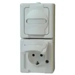 HEINRICH KOPP BLUE ELECTRIC Pindpaigaldatav topeltpistikupesa IP44 Arktika valge 2-kohaline vertikaalne (131402009)