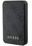 Guess Powerbank 15W 5000mAh 4G Leather Metal Logo Magsafe Charger Black
