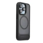 Evelatus Apple iPhone 15 Pro Max Rubber Coated MagSafe With Stand Case Black