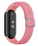 iLike Universal Mi Band 8 randmepael punutud riidest rihm roosa
