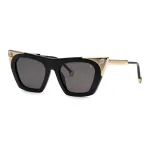 Philipp Plein naiste p&auml;ikeseprillid SPP134S520700 kuldse tooniga metallraamiga, pruunide gradientl&auml;&auml;tsedega 52mm