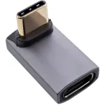 InLine USB4 adapter, USB-C isane/emane nurga all &uuml;les/alla, alumiinium, hall