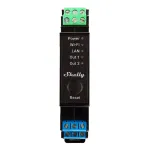 Shelly Pro 2PM 2-kanaliline nutikas DIN-siini relee energiam&otilde;&otilde;tmisega, 25 A, Wi-Fi, LAN, Bluetooth, must