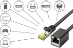 GoodConnections Cat.7 S/FTP RJ45 pikenduskaabel riivi kaitsega, halogeenivaba, 1m, must 8070VR-010S