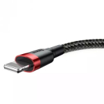 USB-A&ndash;Lightning kaabel Baseus CALKLF-C19 2 m &mdash; alumiiniumkorpus, 1,5 A, must/punane