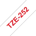 Lamineeritud teip Brother TZe252 24mm punane valgel
