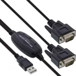 InLine USB 2.0 &ndash; 2x jadaadapteri kaabel, USB-t&uuml;&uuml;p A &ndash; 2x 9-kontaktiline SubD isane, 1,5 m