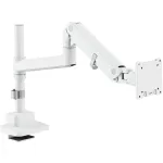 Monitor mount DIGITUS Single, clamp, 57 inch max, 27 kg capacity, VESA 75x75&ndash;100x100, Valge