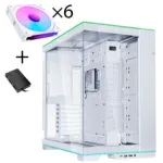 Lian Li O11 Dynamic EVO RGB PC-Enclosure Bundle, Midi-Tower, ARGB, Tempered Glass + 6x UNI FAN SL-INF Reverse Blade Fan - Valge