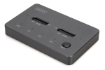 V&auml;line NVMe M.2 SSD kloonimisjaam DIGITUS DA-71545-1, USB 3.1 Gen2 USB-C, toetab 2 M.2 draivi, must