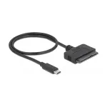 DeLOCK 63803 USB Type-C &ndash; 22-viigulise SATA 6 Gb/s konverter, 2,5-tolline, USB 3.2 Gen 2, 0,5 m, must