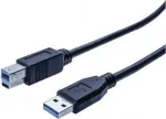 Tecline 532465 USB 3.0 kaabel, USB-A pistik &ndash; USB-B pistik, 5 Gbit/s, 2 m, must