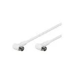 Wentronic Goobay SAT nurga&uuml;henduskaabel, F-Quick, 100% varjestatud, valge, 5 m - F-pistik (Quick) 90&deg; F-pistik (Quick) 90&deg; (67344)