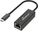USB USB-C to RJ45 Etherneti adapter MediaRange MRCS237, Gigabit 10/100/1000 Mbps, 20 cm, must