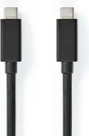 Nedis USB-kaabel | USB 3.2 Gen 2x2 | USB-C&trade; pistik - USB-C&trade; pistik | 100 W | 4K@60Hz | 20 Gbps | nikeldatud | 1,00 m | &Uuml;mmargune | PVC | Must | Karp