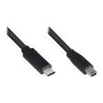 &Uuml;henduskaabel USB 2.0, USB-C(TM) pistikust Mini B 5-kontaktiliseks pistikuks, must, 3m, Good Connections (3310-CM030)