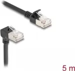 Delock RJ45 v&otilde;rgukaabel Cat.6A S/FTP &otilde;huke 90&deg; &uuml;levalt nurga all / sirge 5 m must (80290)