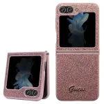 Guess GUHCZF5HGGSHP F731 Glitter Script Hardcase Samsung Galaxy Z Flip5 jaoks - Roosa
