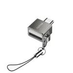 YESIDO GS08 Mini alumiiniumsulamist USB Type-C OTG-adapter kaardilugejaga - must