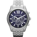 Michael Kors MK8280 meeste kvartskell, 45 mm, h&otilde;bedane/tumesinine sihverplaat
