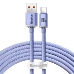 Baseus USB-A to USB-C Crystal Shine 100W 2m lilla kaabel