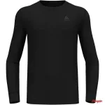 Odlo BL TOP crew neck l/s MERINO 200 meeste T-s&auml;rk, suurus M, must