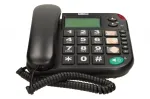 MAXCOM KXT 480 BB Juhtmega telefon LCD-ekraaniga, must