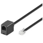 Wentronic Goobay modulaarne pikenduskaabel RJ12 6P6C isane emasele, 6 m, must 68264