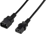 Renkforce Deluxe toite pikenduskaabel, IEC C13 pistik &ndash; IEC C14 pesa, 3 m, must