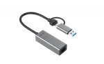 &ldquo;i-tec Metal USB-C/USB-A 2.5Gbps Ethernet&rdquo; adapter, juhtmega, USB Type-A/USB USB-C, Ethernet, 2500 Mbit/s, hall