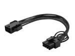Savio AK-49 PCIe 6-kontaktiline 8-kontaktiliseks (6+2) toitekaabel, 0,15 m, must