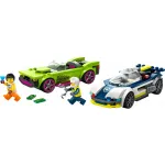 LEGO City m&auml;ngukomplekt 60415 Politseiauto ja muskelauto tagaajamine &mdash; 213 t&uuml;kki, 2 minifiguuri, vanusele 6+