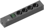 Pikendusjuhe Bachmann 420.0012 2m 4 vahelduvvoolupistikupesa Siseruumidesse Must