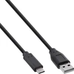 InLine USB 2.0 kaabel, USB-C isane / USB-A-pistik, must, 0,3 m