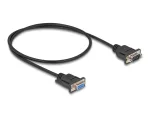 DeLOCK 87819 jadakaabel RS-232, D-Sub 9 pistik-pesa, 0,5 m, must