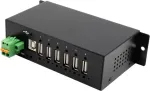 EXSYS EX-1596HMVS 6 pordiga USB 2.0 metallist jaotur 15KV ESD liigpingekaitsega (Din-liist)