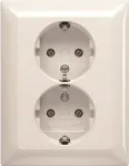 BUSCH JAEGER BJ 202 EUJ-914 SCHUKO&reg; Double Socket. t&auml;is kateplaat