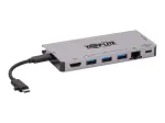 USB-C dokk - 4K HDMI, USB 3.2 Gen 1, USB-A jaotur, GbE, m&auml;lukaart, 100W PD laadimine, eemaldatav kaabel U442-DOCK5D-GY