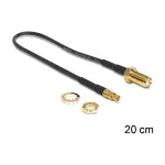 DeLOCK 88484 antennikaabel, SMA pesa paneelpaigalduseks &ndash; TS-9 pistik, RG-174, 0,2 m, must