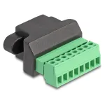 Delock RJ45 pesa klemmliistu adapter, 8 kontaktiga, 2-osaline, must/roheline (66589)