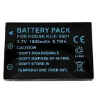 Laetav aku ekstra digitaalne KLIC-5001 3.7V 1000mAh kaasaskantavatele seadmetele