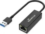 USB-A Etherneti adapter MediaRange MRCS238 RJ45 pordiga, 10/100/1000 Mbit/s, 20 cm, must