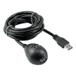 InLine USB 3.2 Gen.1 kaabel USB Type A M / A F + toide, alusega, must, 2m