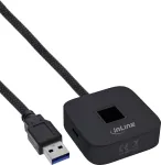 InLine USB s&otilde;rmej&auml;ljelugeja koos jaoturiga, Windows Hello'ga &uuml;hilduv, 1,5 m kaabel, must