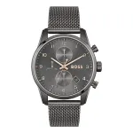 BOSS meeste k&auml;ekell 1513837 Skymaster kronograaf sinise numbrilaudaga roostevabast terasest 44mm