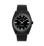 JASON HYDE MAN JH10009 40mm roostevabast terasest kvartskell musta sihverplaadiga nahkrihmaga
